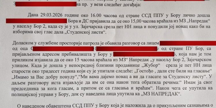 БЛОКАДЕРИ КУПУЈУ ГЛАСОВЕ У БОРУ Понудили паре жени, она их одувала