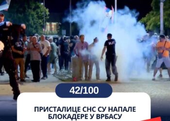 ЛАЖ ДАНА: ПРИСТАЛИЦЕ СНС СУ НАПАЛЕ БЛОКАДЕРЕ У ВРБАСУ